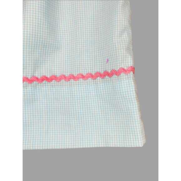 Two Scoops Girls Smocked Bishop Dress Size 6 Blue Gingham Flamingo Embroidered - Picture 9 of 9